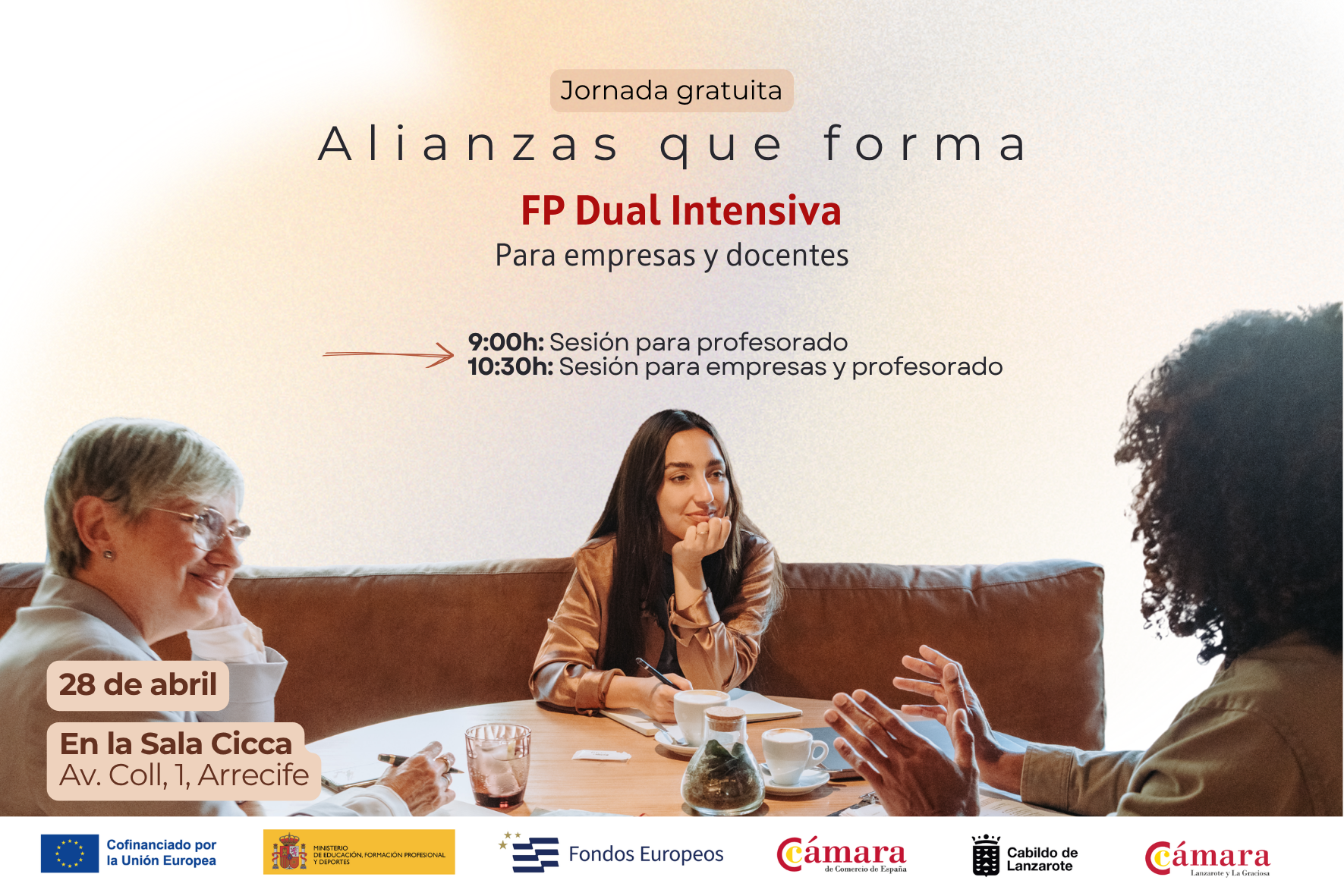 La Cámara convoca a empresas y docentes a la jornada ‘Alianzas que forman’ para liderar el cambio hacia la FP con contrato