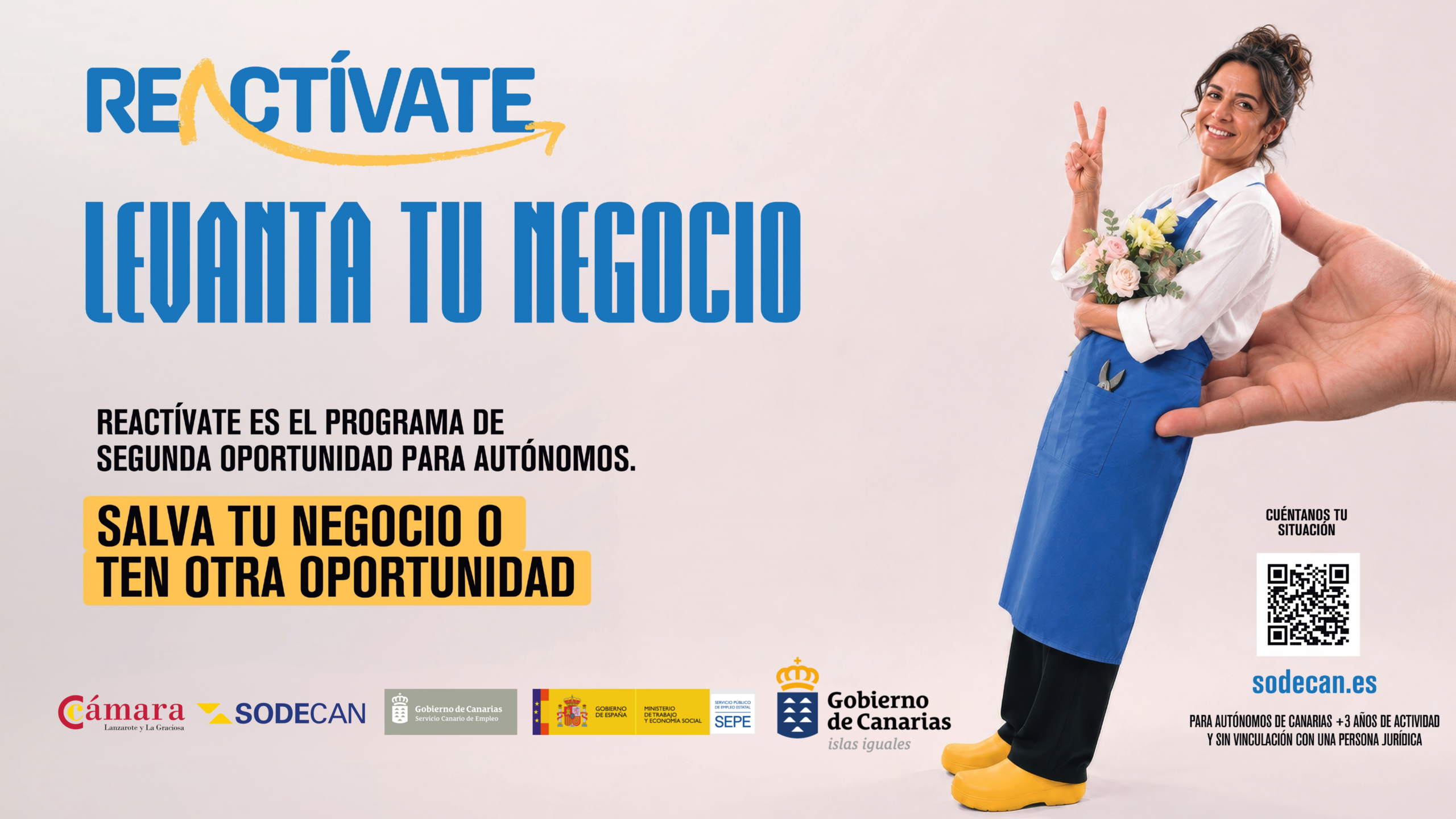 La Cámara de Comercio de Lanzarote y La Graciosa se integra en la red especializada del programa “REACTÍVATE: Programa Segunda Oportunidad para Autónomos”